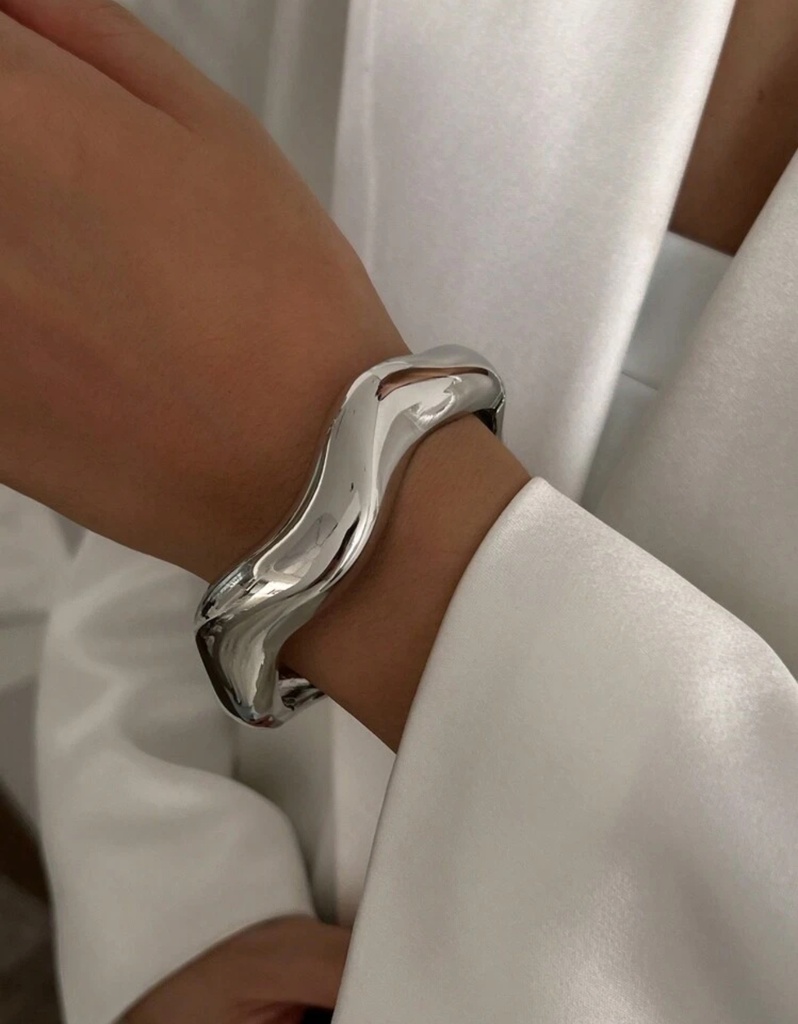 Brazalete boreal, (varios modelos) de acero inoxidable plateado 