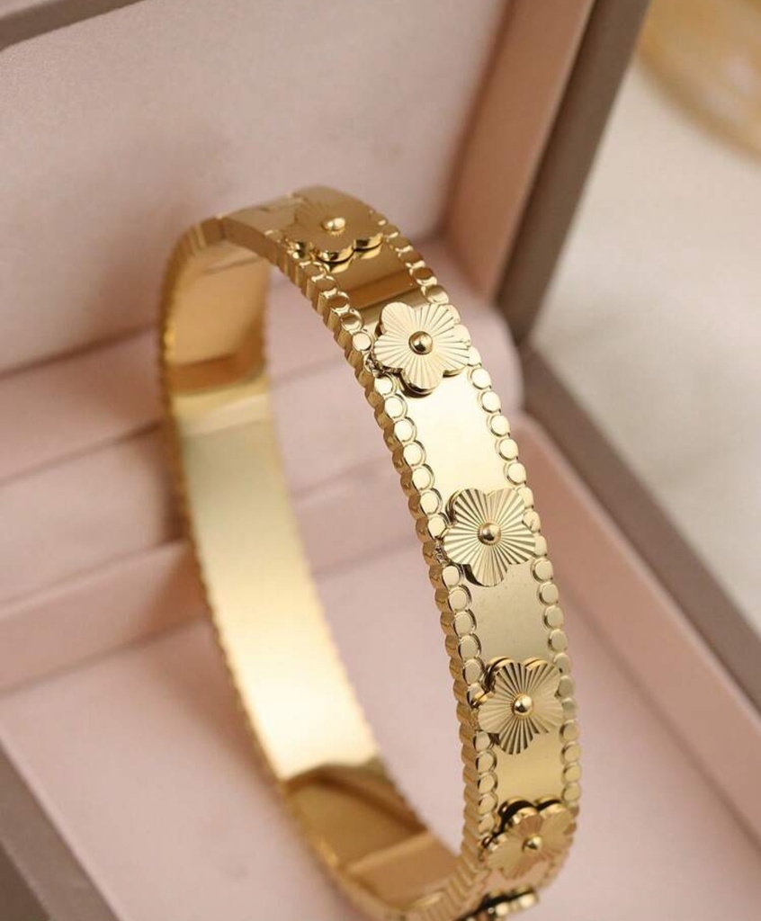 Brazalete Vega, acero inoxidable, chapado en oro